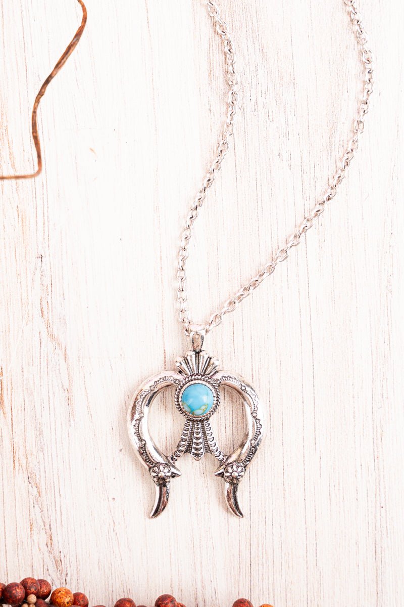 50% OFF! Turquoise New Hoope Silvertone Necklace - Wholesale Accessory Market