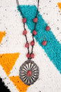 SALE! Ridgeland Concho Coral Cord Necklace and Earring Set - Wholesale Accessory Market