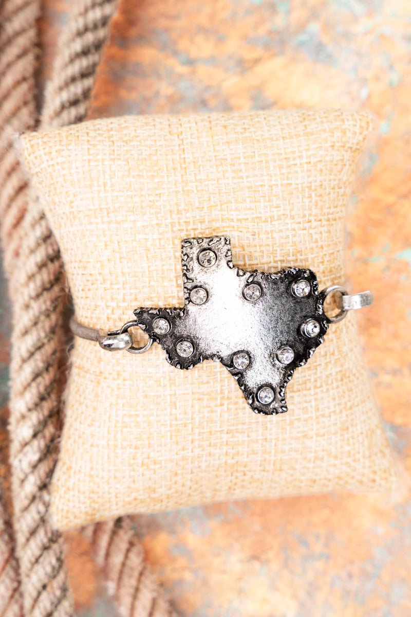 SALE! Crystal Accented Burnished Silvertone Texas Bracelet - Wholesale Accessory Market