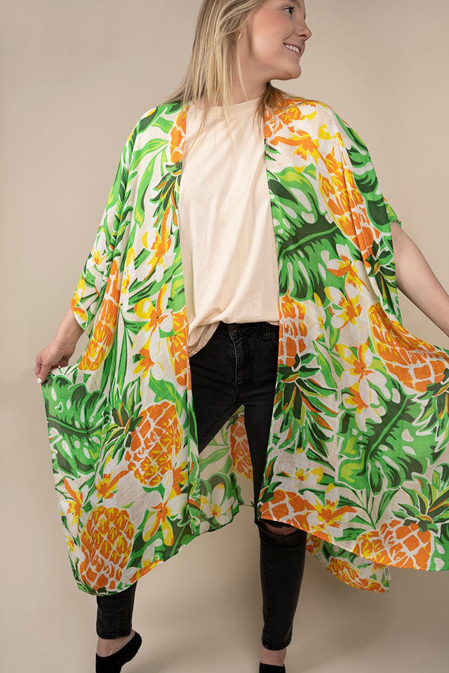 Tropical Cruise Green Kimono - Wholesale Accessory Market