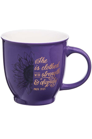 Strength & Dignity Purple Sunflower Mug - Wholesale Accessory Market