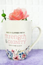 Strength & Dignity Purple Floral Mug - Wholesale Accessory Market