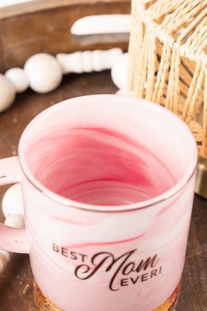 Best Mom Ever Pink Marbled Ceramic Mug - Wholesale Accessory Market