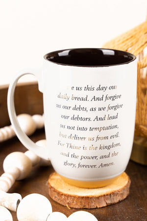 The Lord's Prayer White Exposed Clay Ceramic Mug - Wholesale Accessory Market