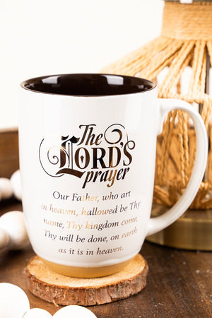 The Lord's Prayer White Exposed Clay Ceramic Mug - Wholesale Accessory Market