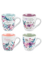 Rejoice Floral 4 Piece Mug Set - Wholesale Accessory Market