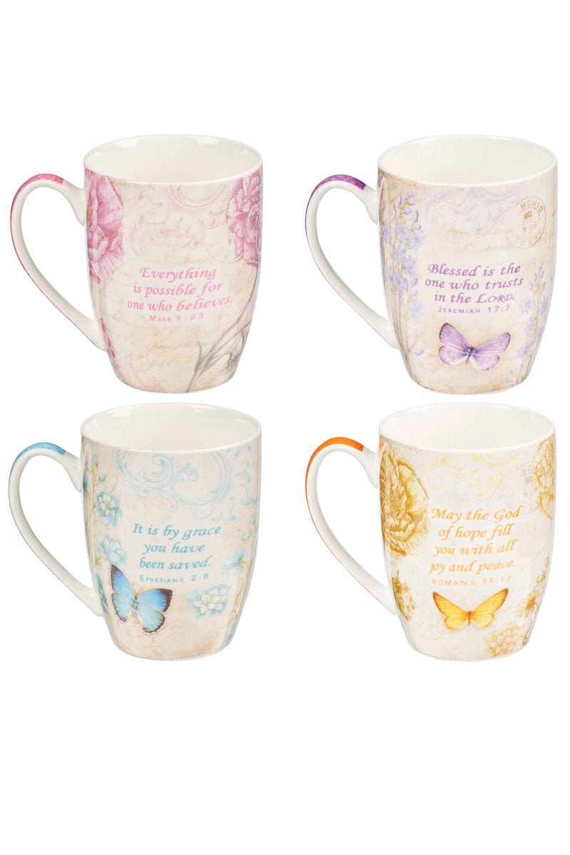 Butterfly Blessings 4 Piece Mug Set - Wholesale Accessory Market