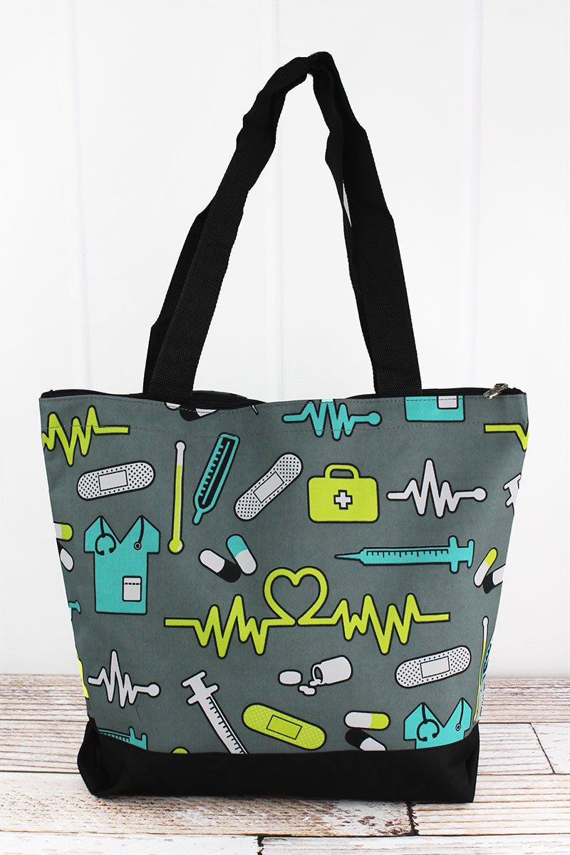 NGIL Nurse Life with Black Trim Tote Bag - Wholesale Accessory Market