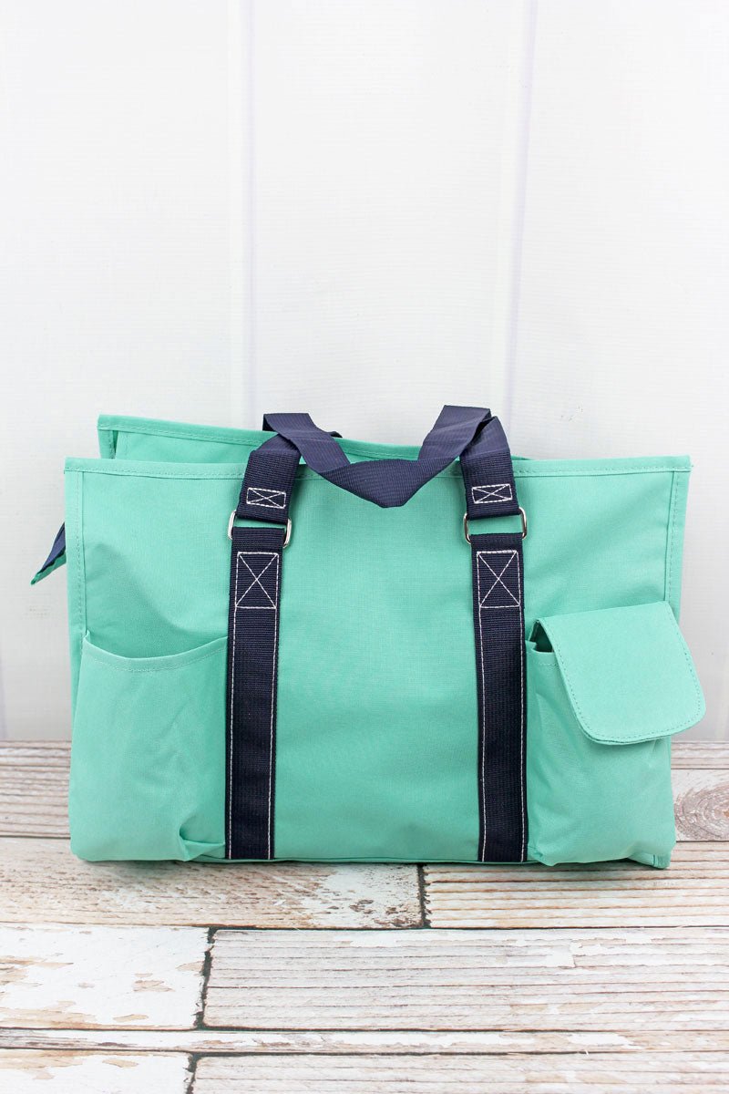 NGIL Scrub Life Mint Utility Tote with Navy Trim - Wholesale Accessory Market