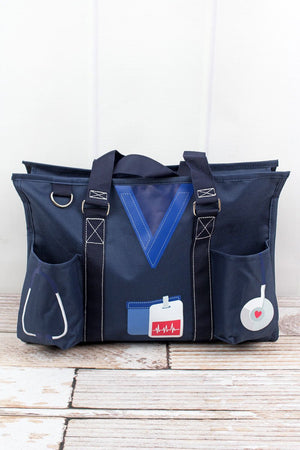 NGIL Scrub Life Navy Utility Tote with Navy Trim - Wholesale Accessory Market