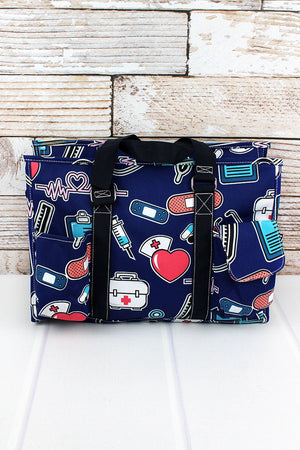 NGIL Nurse Love Utility Tote with Navy Trim - Wholesale Accessory Market