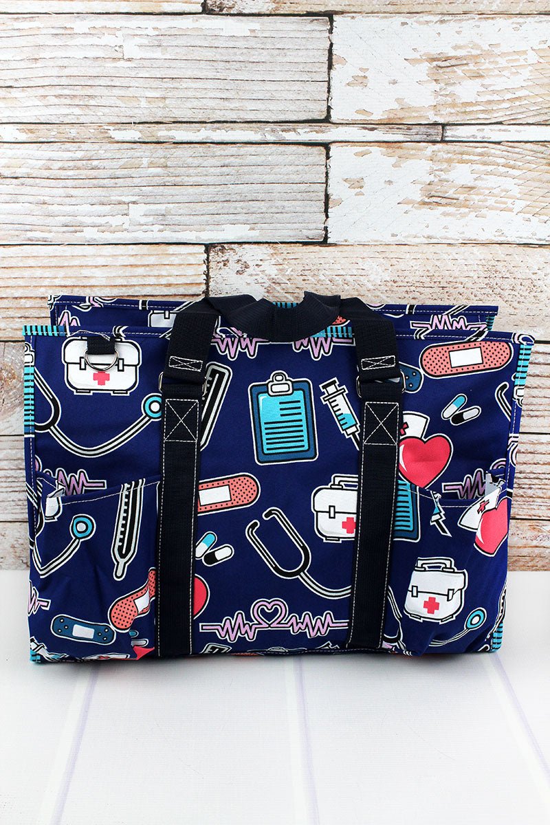 Nurse Love with Navy Trim Large Organizer Tote Wholesale