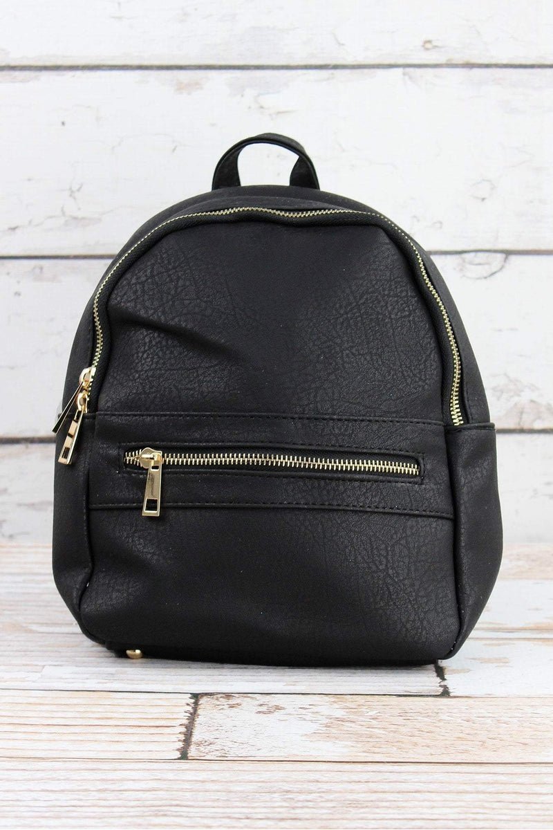 NGIL Black Faux Leather Small Backpack - Wholesale Accessory Market