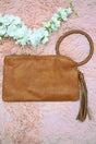 NGIL Light Brown Faux Leather Bangle Clutch - Wholesale Accessory Market