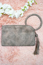 NGIL Taupe Gray Faux Leather Bangle Clutch - Wholesale Accessory Market