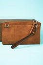 NGIL Light Brown Faux Leather Cassi Clutch - Wholesale Accessory Market