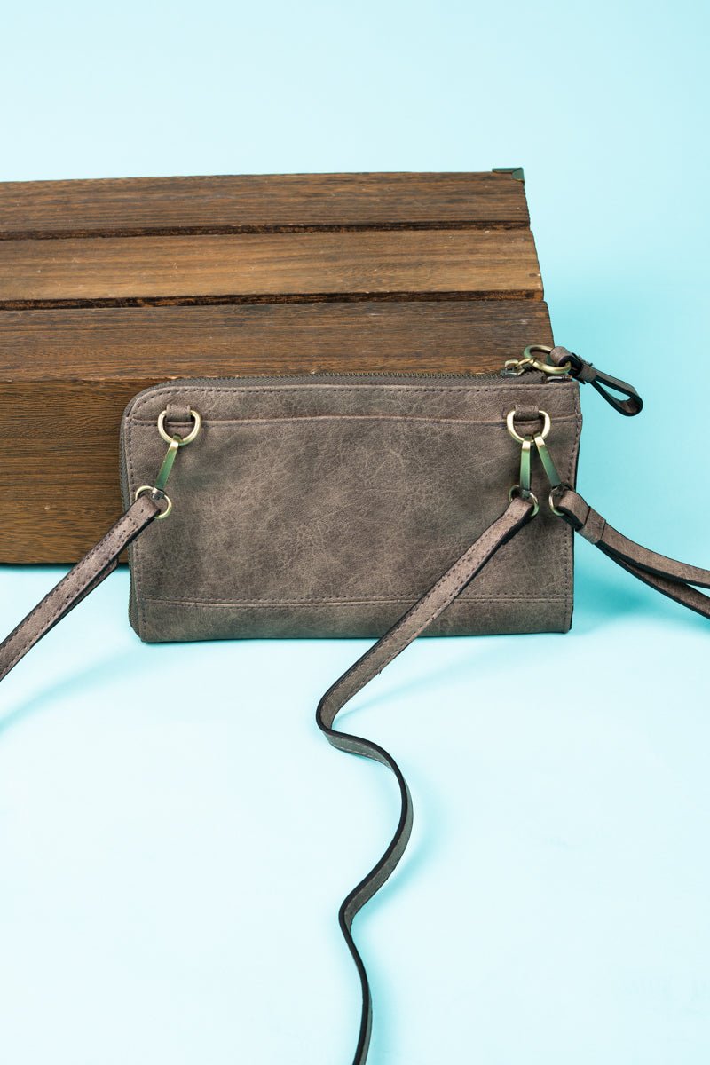 Classy Chic Faux Leather Clutch - Gray – Kate & Kris