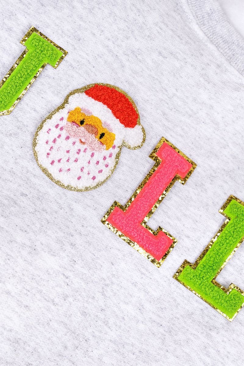 Jolly Santa Chenille Patch Unisex NuBlend Crew Sweatshirt - Wholesale Accessory Market