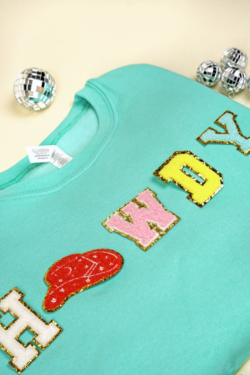 Howdy Chenille Patch Unisex NuBlend Crew Sweatshirt - Wholesale Accessory Market