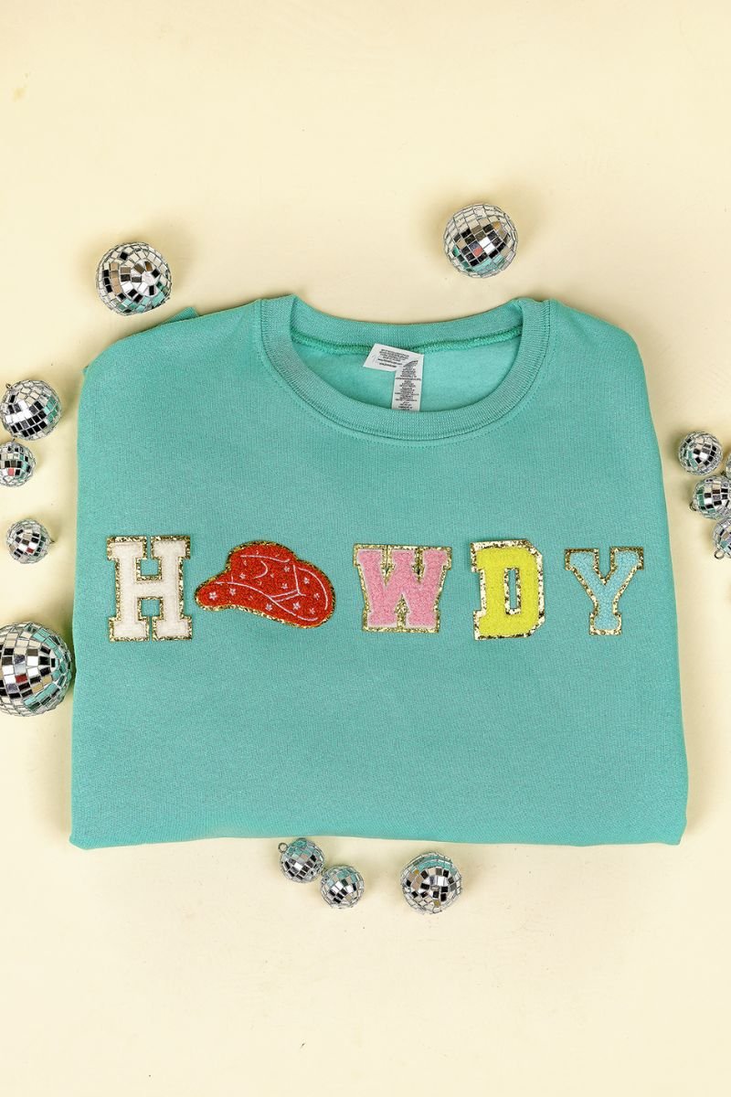 Howdy Chenille Patch Unisex NuBlend Crew Sweatshirt - Wholesale Accessory Market