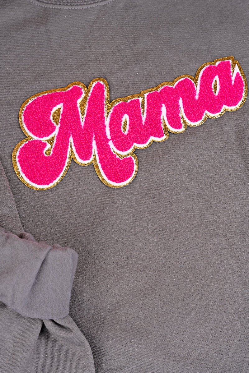 Pink Mama Large Chenille Patch Unisex NuBlend Crew Sweatshirt - Wholesale Accessory Market