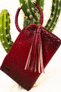 NGIL Red Faux Ostrich Bangle Clutch - Wholesale Accessory Market