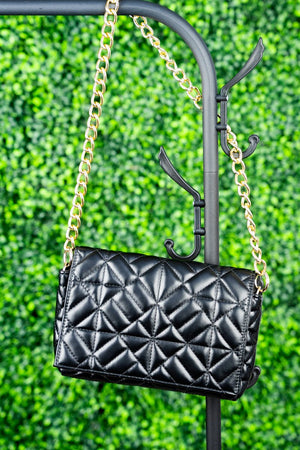 City Style Black Quilted Faux Leather Bag Wholesale Accessory Market