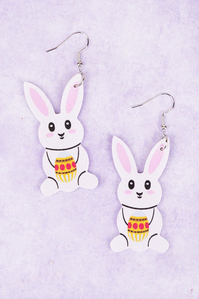 Crystal Avenue Hopping Into Easter Silvertone Earrings - Wholesale Accessory Market