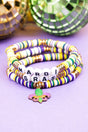 Crystal Avenue Mardi Gras Fleur de Lis Bracelet Set - Wholesale Accessory Market