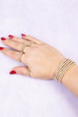 Crystal Avenue Goldtone Rhinestone Stretch Ring and Bracelet Set - Wholesale Accessory Market