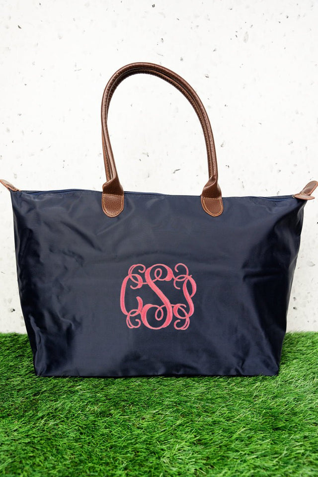 NGIL Solid Navy Large Tote Bag - Wholesale Accessory Market