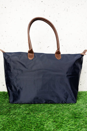 NGIL Solid Navy Large Tote Bag - Wholesale Accessory Market