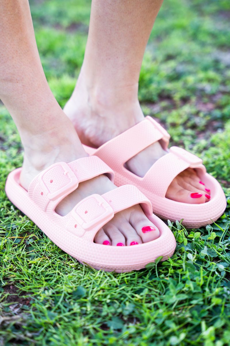 Summer Fun Pink Double Strap Sandal | Wholesale Accessory