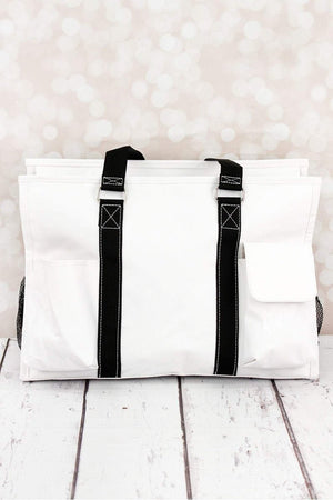 NGIL Baseball Laces Utility Tote with Black Trim - Wholesale Accessory Market