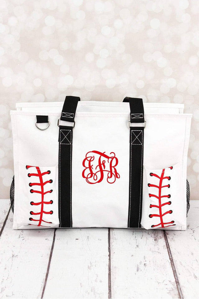 NGIL Baseball Laces Utility Tote with Black Trim - Wholesale Accessory Market