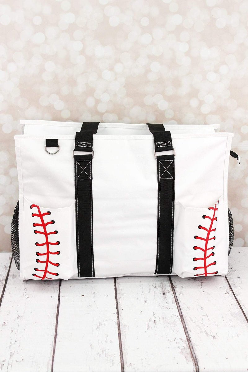 NGIL Baseball Laces with Black Trim Large Organizer Tote - Wholesale Accessory Market