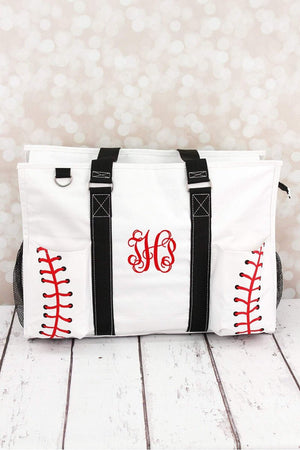 NGIL Baseball Laces with Black Trim Large Organizer Tote - Wholesale Accessory Market