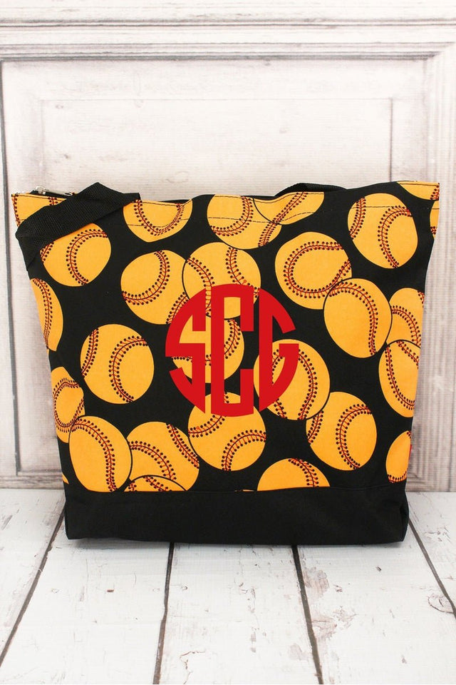 NGIL Softball with Black Trim Tote Bag - Wholesale Accessory Market