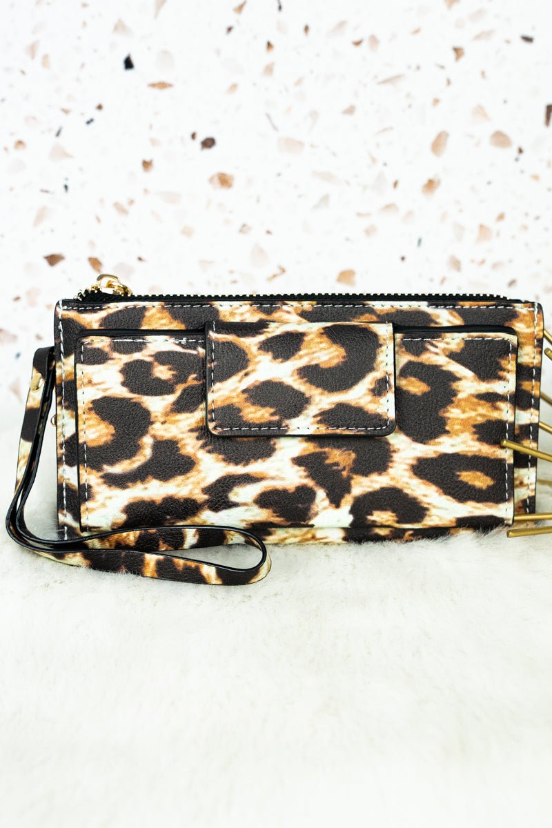 NGIL Leopard Faux Leather Wristlet Wallet - Wholesale Accessory Market