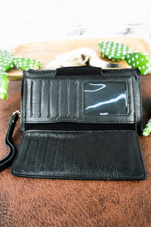 NGIL Black Faux Leather Wristlet Wallet - Wholesale Accessory Market