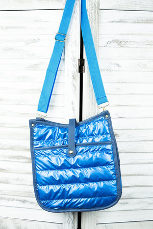 10% OFF! Kennedy Puffy Light Blue Crossbody Tablet Bag - Wholesale Accessory Market