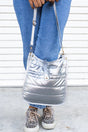 10% OFF! Lake Tahoe Metallic Silver Puffy Crossbody - Wholesale Accessory Market