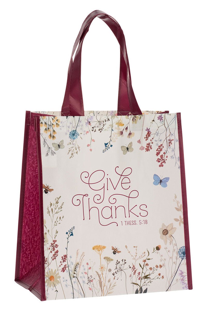 Give Thanks Topsy-Turvy Wildflower Tote Bag - Wholesale Accessory Market