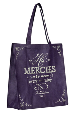 His Mercies Are New Amethyst Tote Bag - Wholesale Accessory Market