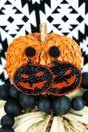 Black Creepy Jack-O'-Lantern Seed Bead Earrings - Wholesale Accessory Market