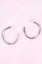 Viola Matte Silvertone Harlow Hoop Earrings - Wholesale Accessory Market