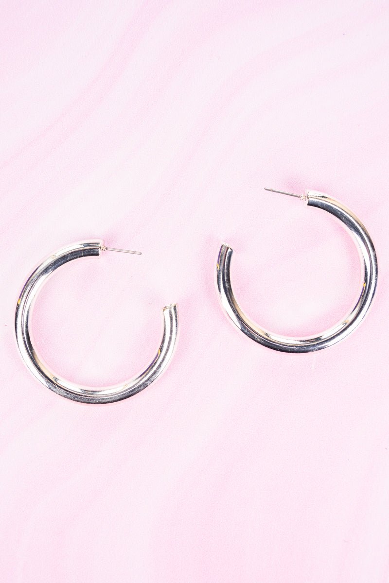 Matte Sterling Silver Hoop Earrings