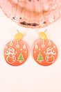 Viola Orange Snowman Acrylic Earrings - Wholesale Accessory Market