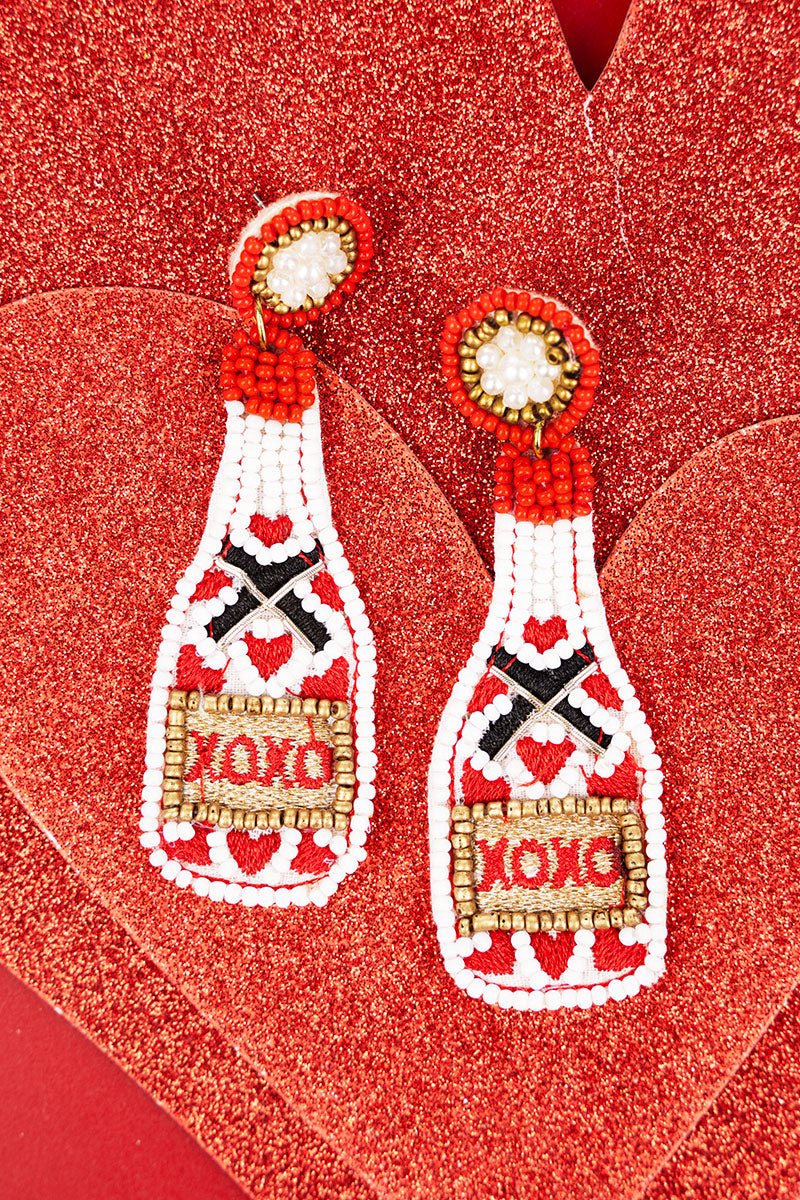 Viola White 'XOXO' Bottle Earrings - Wholesale Accessory Market