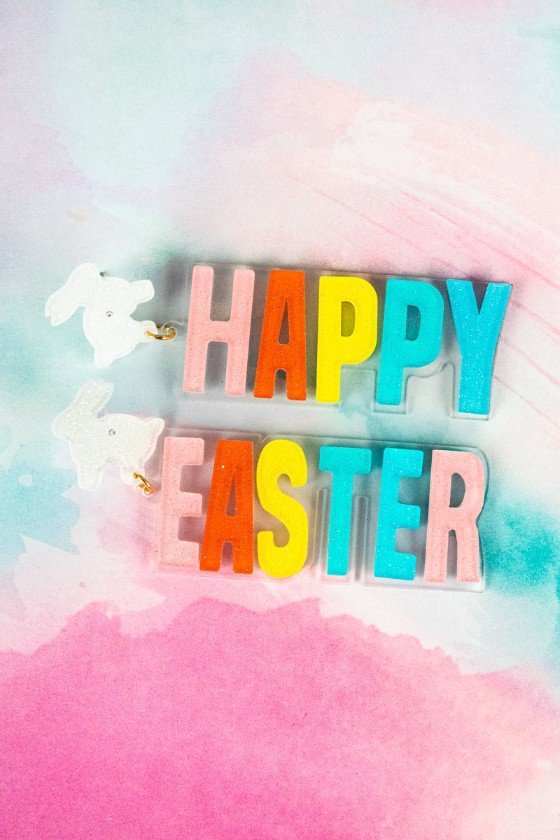 Viola Happy Easter Acrylic Earrings - Wholesale Accessory Market